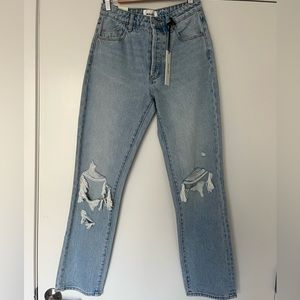 Rollas Classic Straight High Rise Regular Fit Denim Jeans